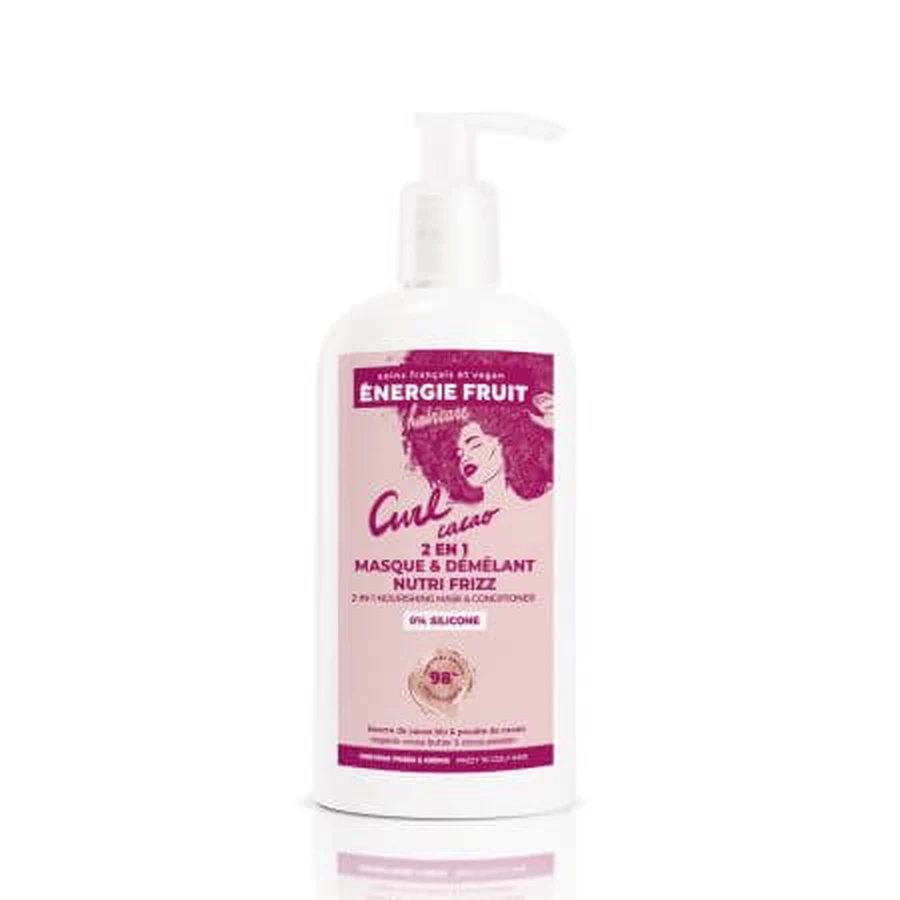 Mascarilla y acondicionador 2en1 para cabello rizado, Curl Cacao, 300 ml, Energie Fruit