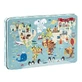 Puzzle XL World Map, 24 x 48 cm, 3 years+, 24 pieces in metal box, Apli Kids