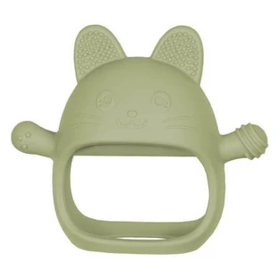 Juguete de dentición de silicona, Raw Green, Gatito, 3 meses+, Appekids