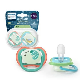 Chupetes fosforescentes Ultra Air, Sueño, 6-18 meses, SCF376/28, 2 unidades, Philips Avent