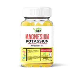 Magnesio Potasio Super Gelee, sabor lima, 120 gominolas, Vita Ora