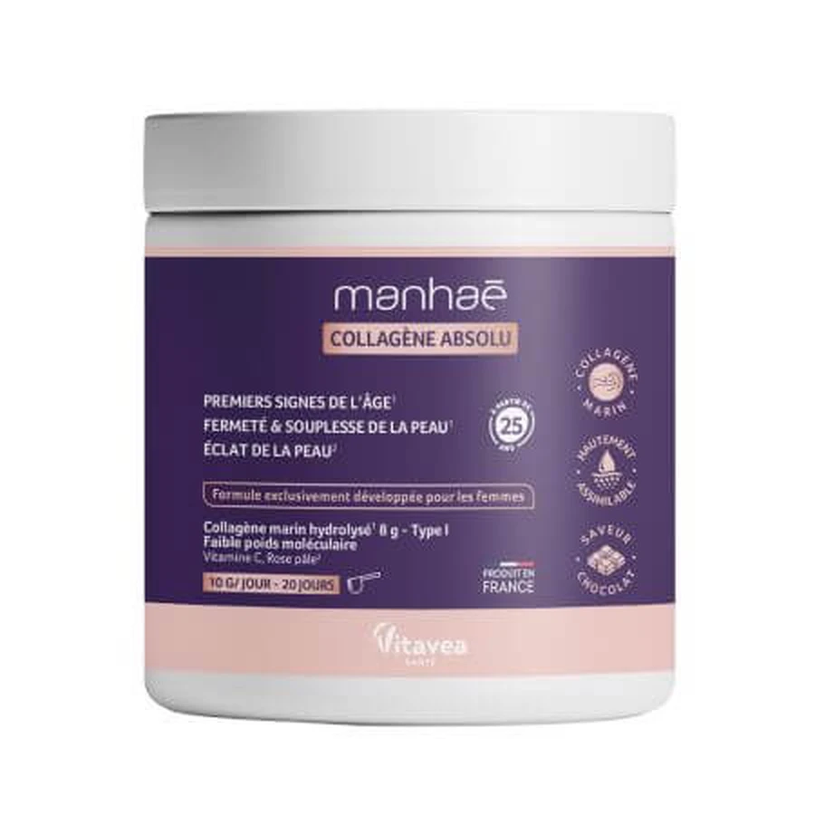 Kollagen Absolu Manhae, Kakao und Vanille, 200 g, Vitavea Sante