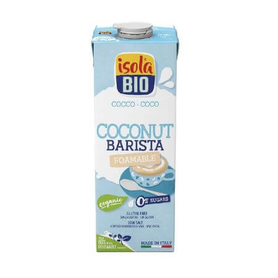 Bebida de coco bio Barista, sin gluten, 1 litro, Isola Bio