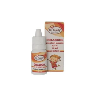 Colargol nasal drops 0.1%, 0-2 years, 10 ml, Dr Family