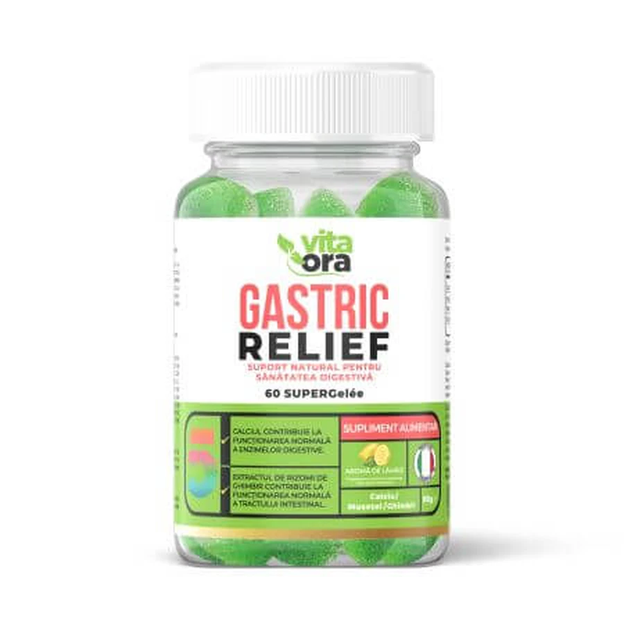Gastric Relief Super Gelee, lemon flavor, 60 jellies, Vita Ora