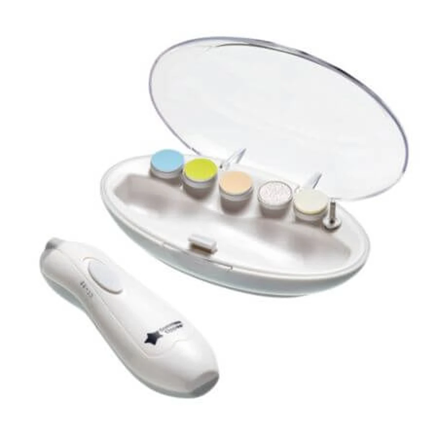 Elektrische Baby-Nagelfeile mit 6 Feilköpfen, Tommee Tippee
