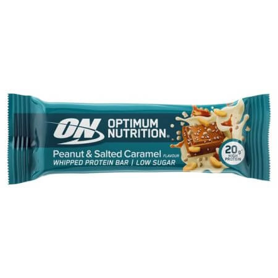 Barrita de proteínas de caramelo salado, 68 g, Optimum Nutrition