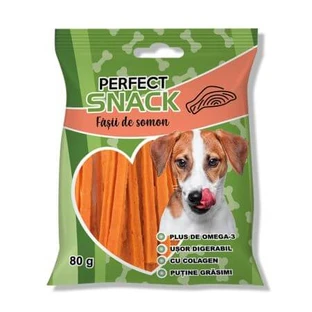 Tiras de salmón para perros, 80 g, Perfect Snack