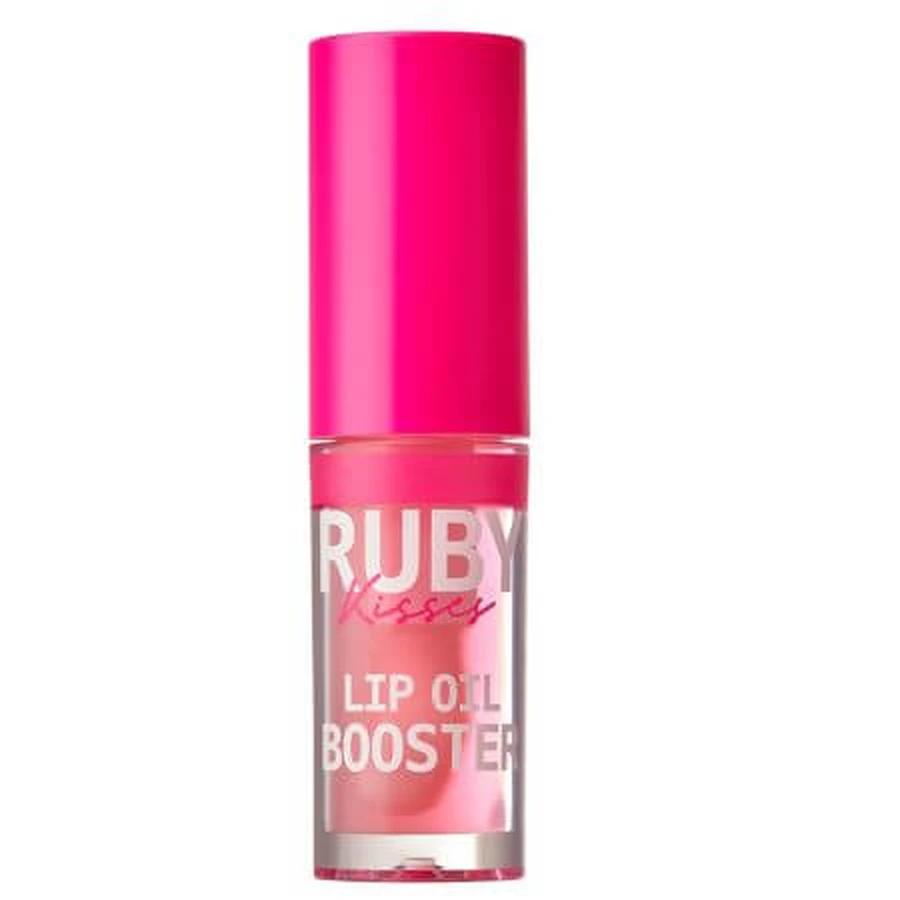 Lip Gloss mit Hyaluronsäure und Peptid Lip Oil Booster Soft Pink, 2,4 ml, Ruby Kisses