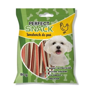 Bocadillo de pollo para perros, 80 g, Perfect Snack