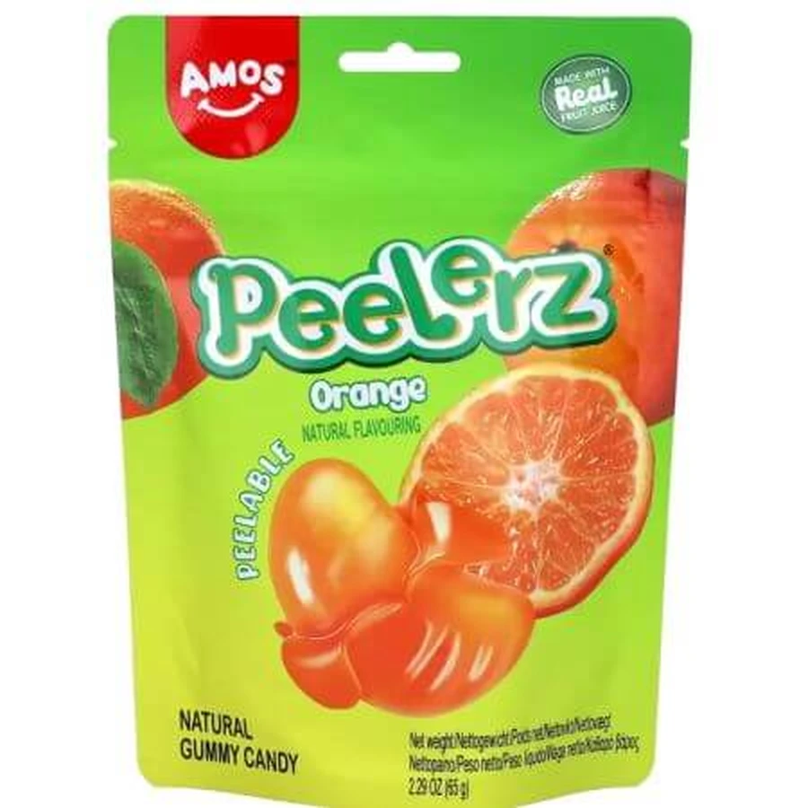 Peelerz Orange Gummy Orange Jellies, 65 g, Amos