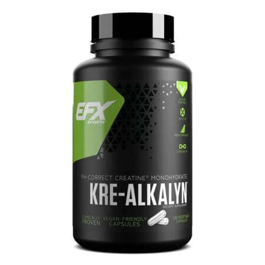 Kreatin Monohydrat Kre-Alkalyn, 120 vegetarische Kapseln, Efx Sports