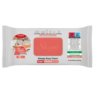 Servilletas de cocina húmedas Easy Clean con aceite de pomelo, 50 unidades, Sleepy