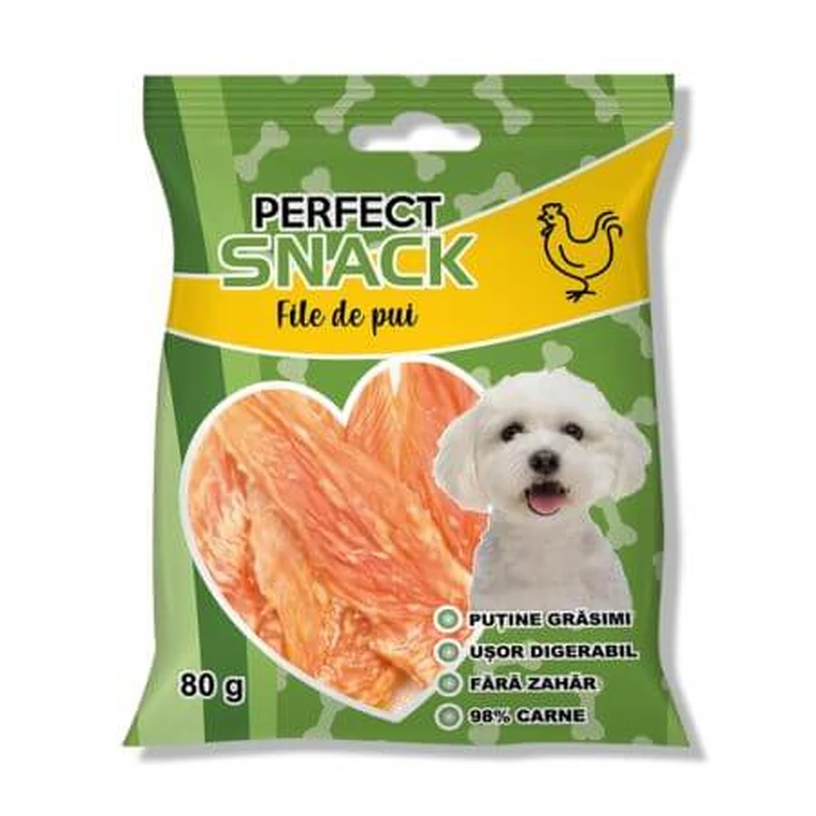 Filetes de pollo para perros, 80 g, Perfect Snack