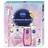 Set Shower gel 250 ml Blooming Garden + Deodorant spray 150 ml Blooming Garden + Face mask Skin Radiance 1 pc Blooming Beauty, Nivea