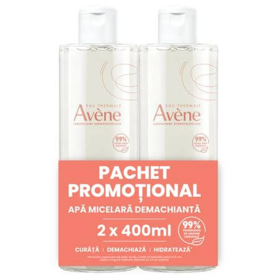 Avene Cleansing Cleansing Micellar Water, 400 ml + 400 ml, Avene