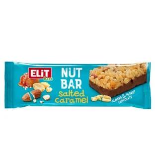 NutBar barrita de cereales de caramelo salado y chocolate con leche, 40 g, EliT