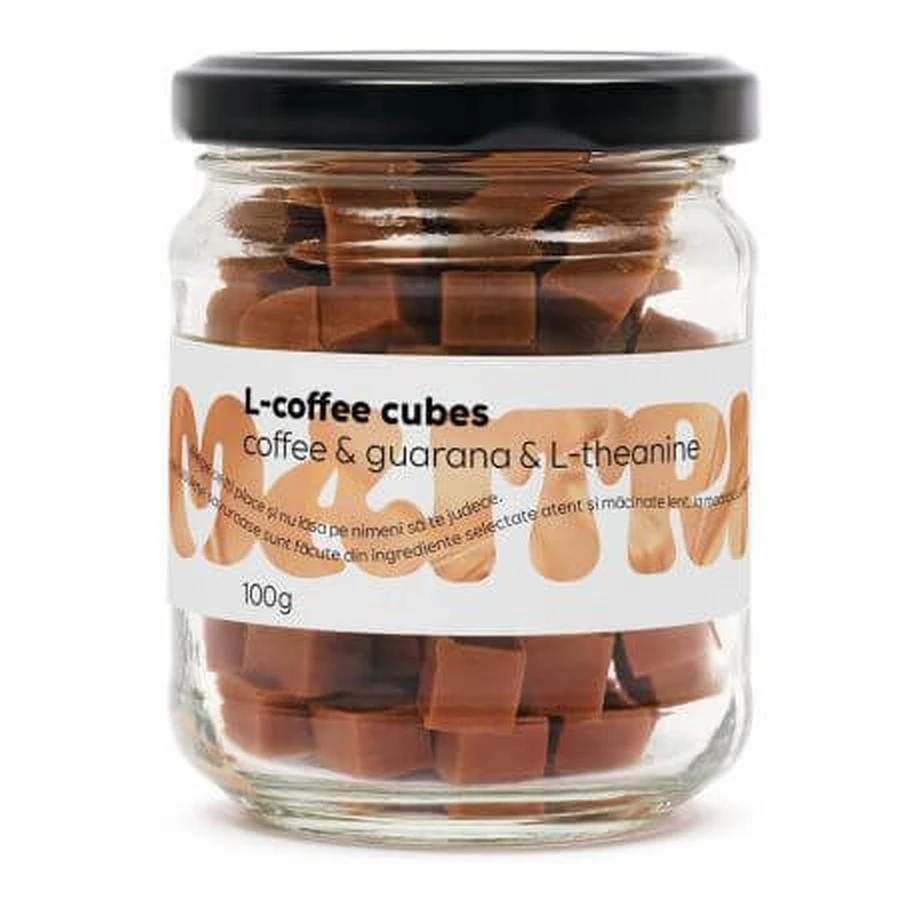 Cubitos de café, guaraná y L-teanina L-Coffee Cubitos, 100 g, Maitri