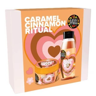 Gel de ducha regenerador con caramelo y canela 400 ml + Manteca corporal nutritiva con caramelo y canela 200 ml Tutti Frutti, Farmona