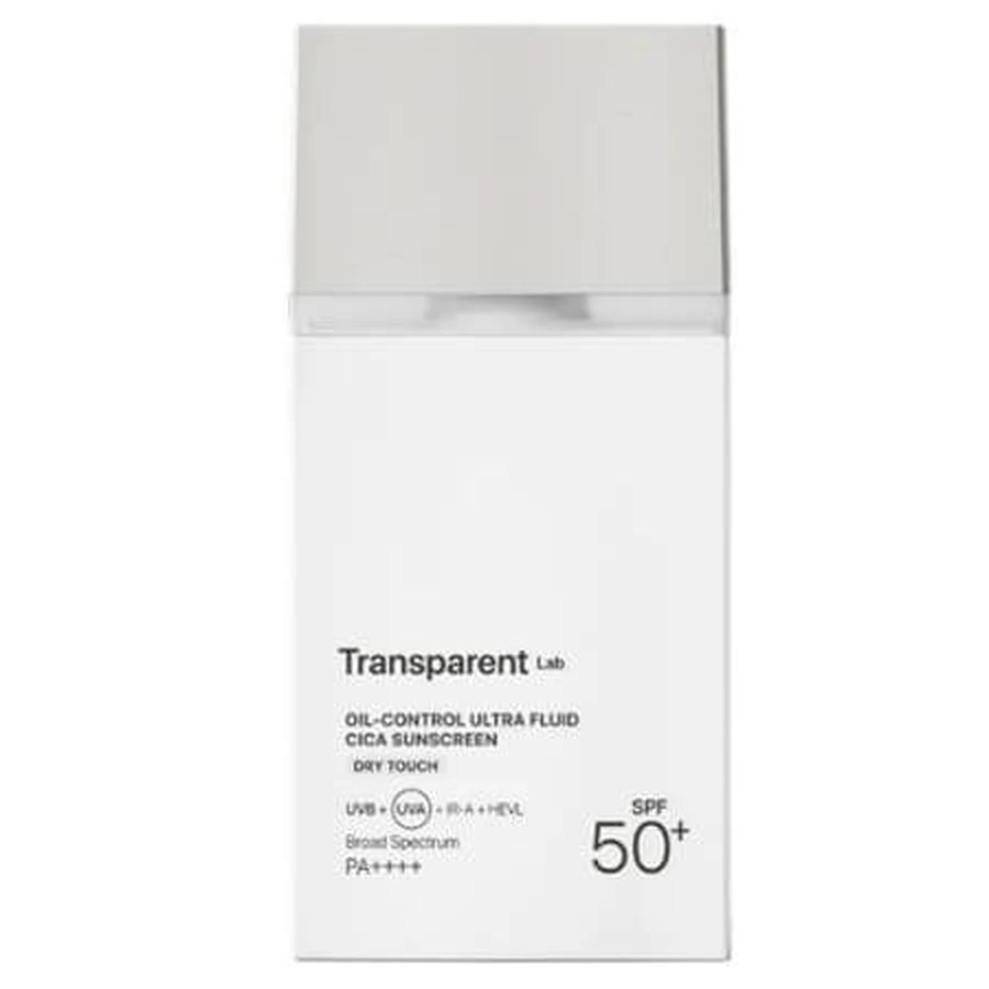 Serum for oily skin with chemical filters, minerals and SPF 50+ Oil Control Ultra Fluid Cica Oil Control, 100 ml, Transparent Lab
