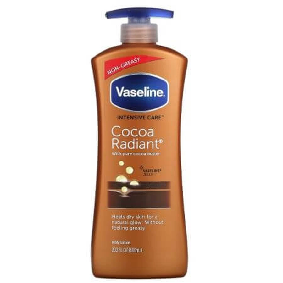 Lait corporel Cocoa Radiant avec pompe, 600 ml, Vaseline