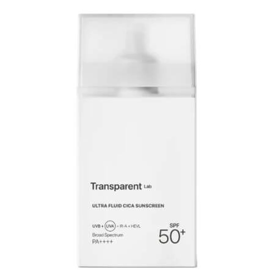 Serum für fettige Haut mit chemischen Filtern, Mineralien und SPF 50+ Ultra Fluid Cica, 100 ml, Transparentes Labor