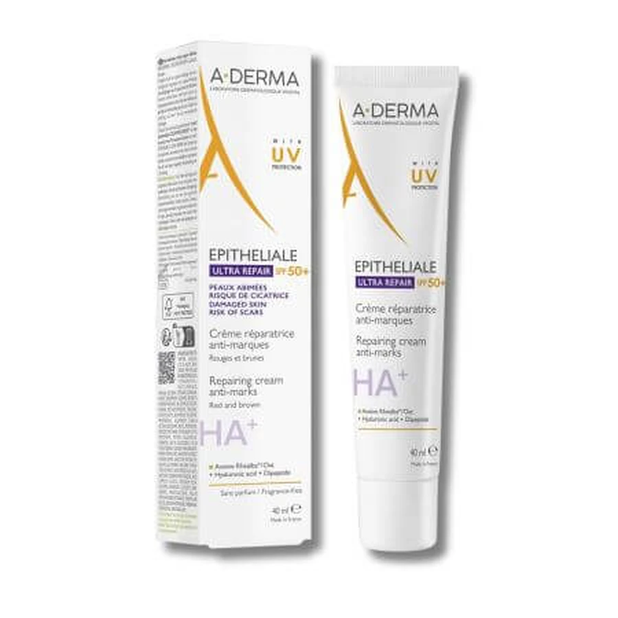 Epitheliale Ultra Repair Repair Cream met beschermingsfactor SPF50+, 40 ml, A-Derma