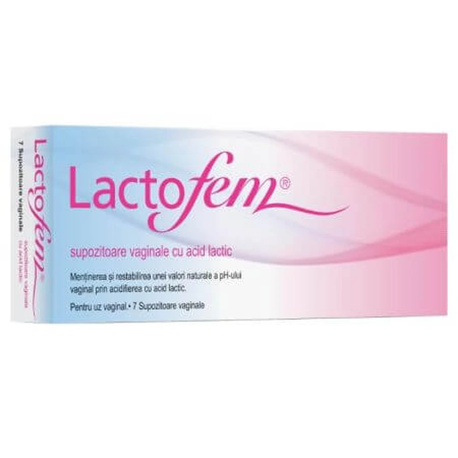 Lactofem Supositorios vaginales con ácido láctico, 7 uds, Anton Hubner