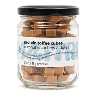 Fudge blokjes met lucuma en mesquite Eiwit Toffee Blokjes, 100 g, Maitri