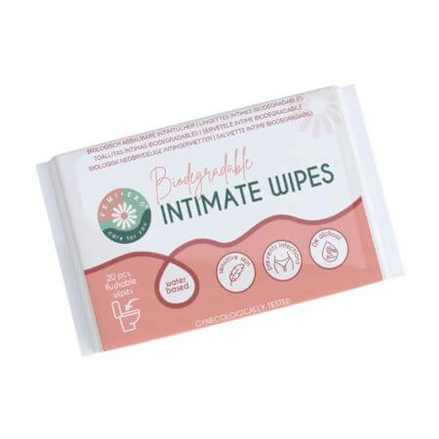 Serviettes intimes biodégradables, 20 pièces, FemiEko