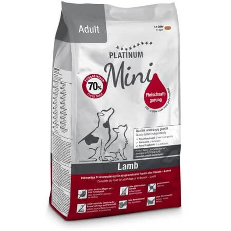 Dried lamb food for small adult dogs Mini Adult Dog, 900 g, Platinum