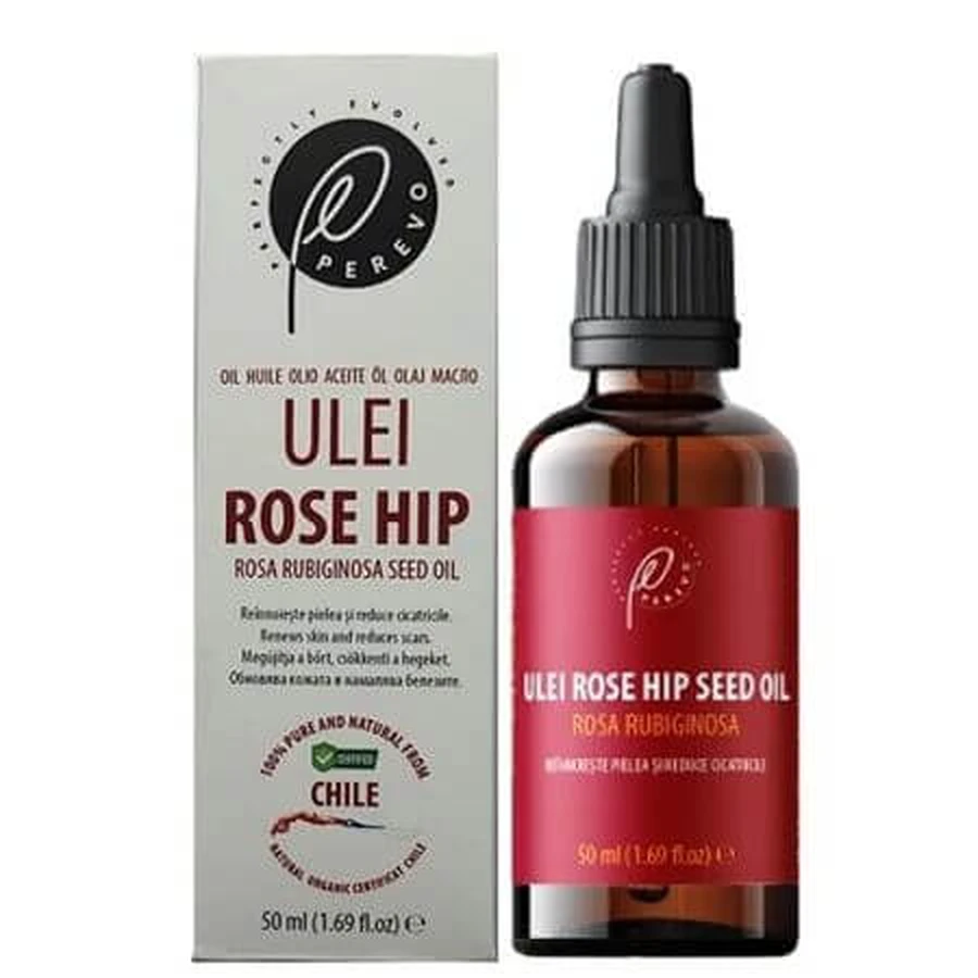 Rosa Mosqueta Aceite de Albaricoque para la piel y el cuerpo, 50 ml, Perevo