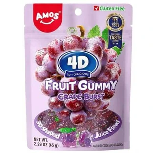 4D Fruchtgummi Traube Gelee 4D Fruchtgummi Traube, 65 g, Amos