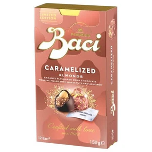 Pralinen aus dunkler Schokolade und Karamell, 150 g, Baci