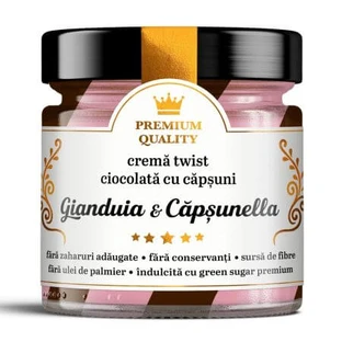 Crème torsadée au chocolat avec fraises Gianduia & Capsunella Secretele Ramonei, 250 g, Laboratoarele Remedia