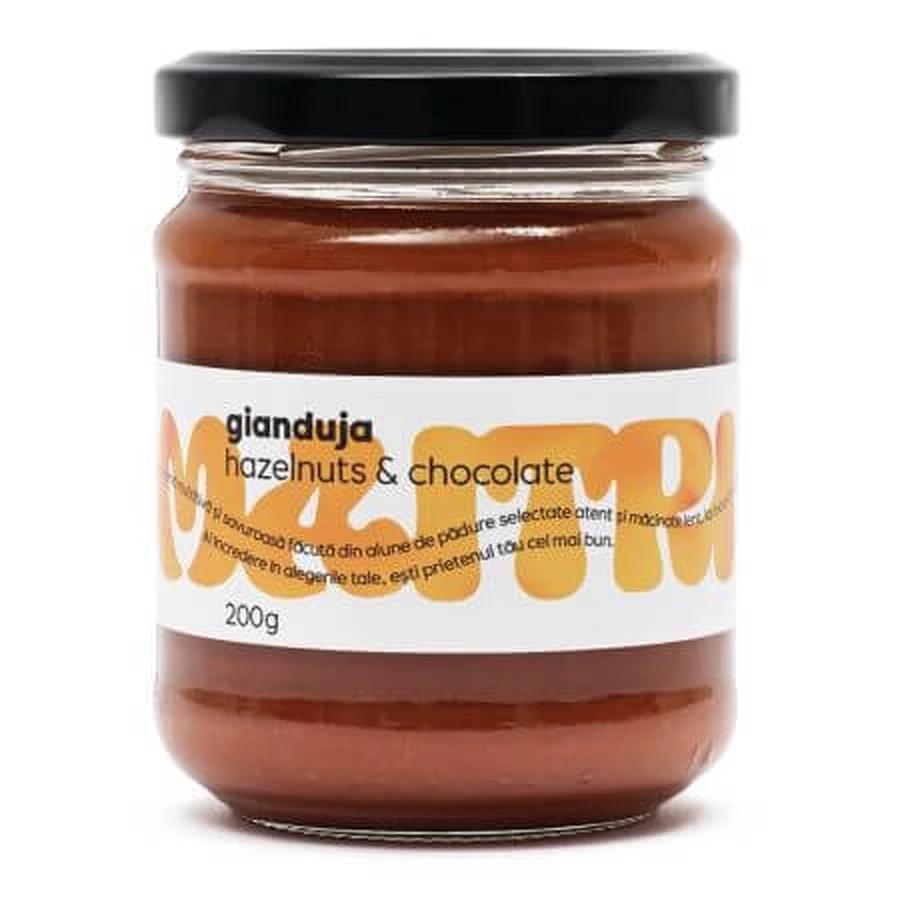 Gianduja hazelnut and chocolate cream, 200 g, Maitri