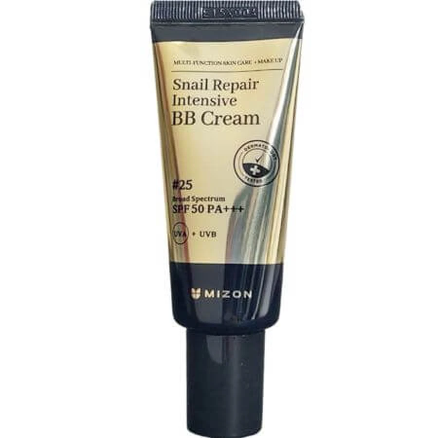 Gesichtscreme mit Schneckenschleim-Extrakt SPF 50 PA+++++ BB Cream, Farbton 25, 20 ml, Mizon