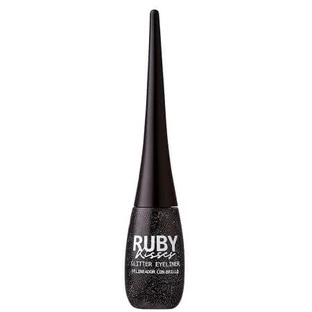 Delineador de ojos líquido con purpurina Glitter Eyeliner Negro, 7 ml, Ruby Kisses