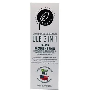 Aceite 3 en 1 con ricino, castor y romero para cuero cabelludo y cabello, 50 ml, Perevo