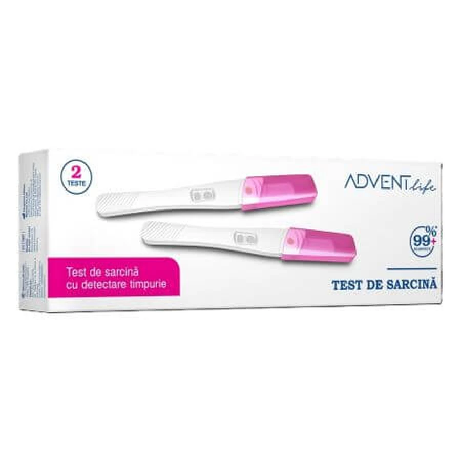 Pregnancy test pen with early detection, 2 pieces, Advent Life