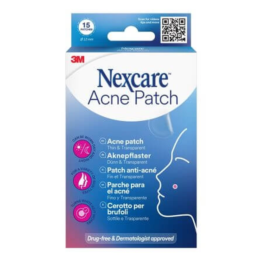 Nexcare parches hidrocoloidales para el acné, 15 piezas, 3M