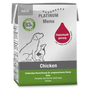 Natvoer met kip voor volwassen honden Hond, 185 g, Platinum