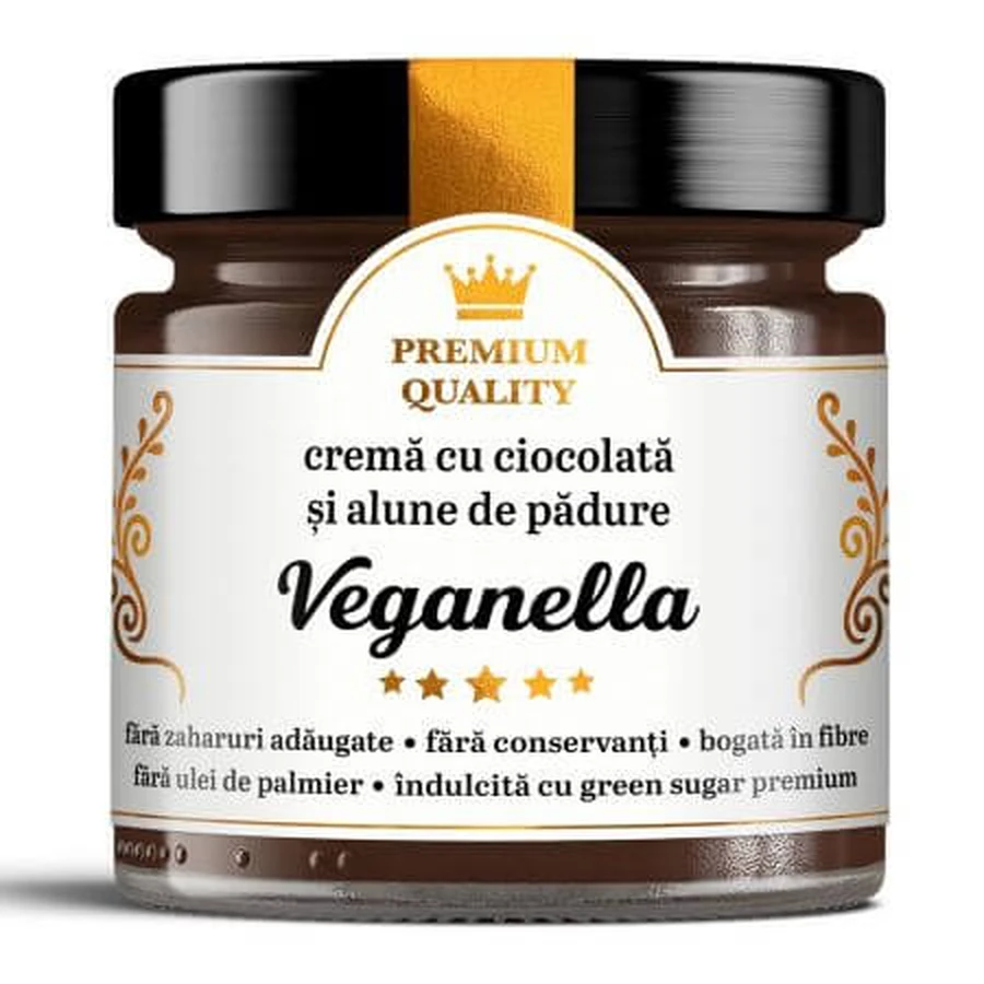 Veganella Secretele Ramonei Chocolade- en hazelnootcrème, 250 g, Remedia Laboratories