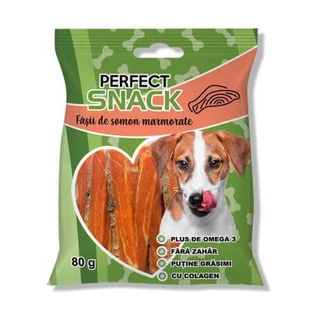 Tiras de salmón jaspeado para perros, 80 g, Perfect Snack