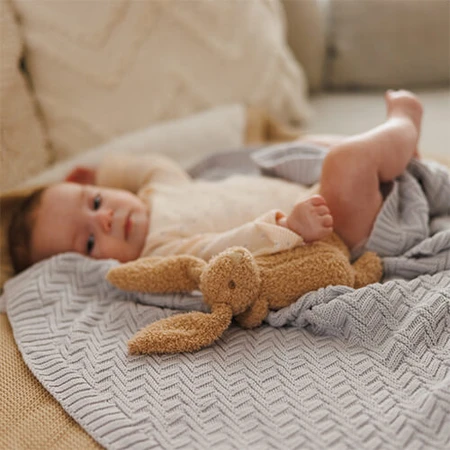 BabyOno, knitted blanket, cotton, gray, 75 cm x 100 cm, 1 piece