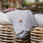 BabyOno, knitted blanket, cotton, gray, 75 cm x 100 cm, 1 piece