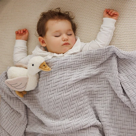 BabyOno, knitted blanket, cotton, gray, 75 cm x 100 cm, 1 piece