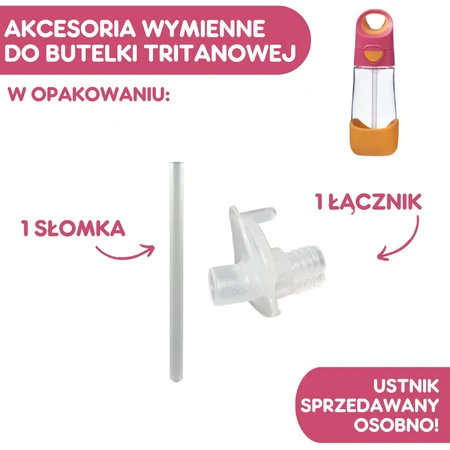 B.Box, straws with connector for tritan bottle, 450 ml, 2 pieces