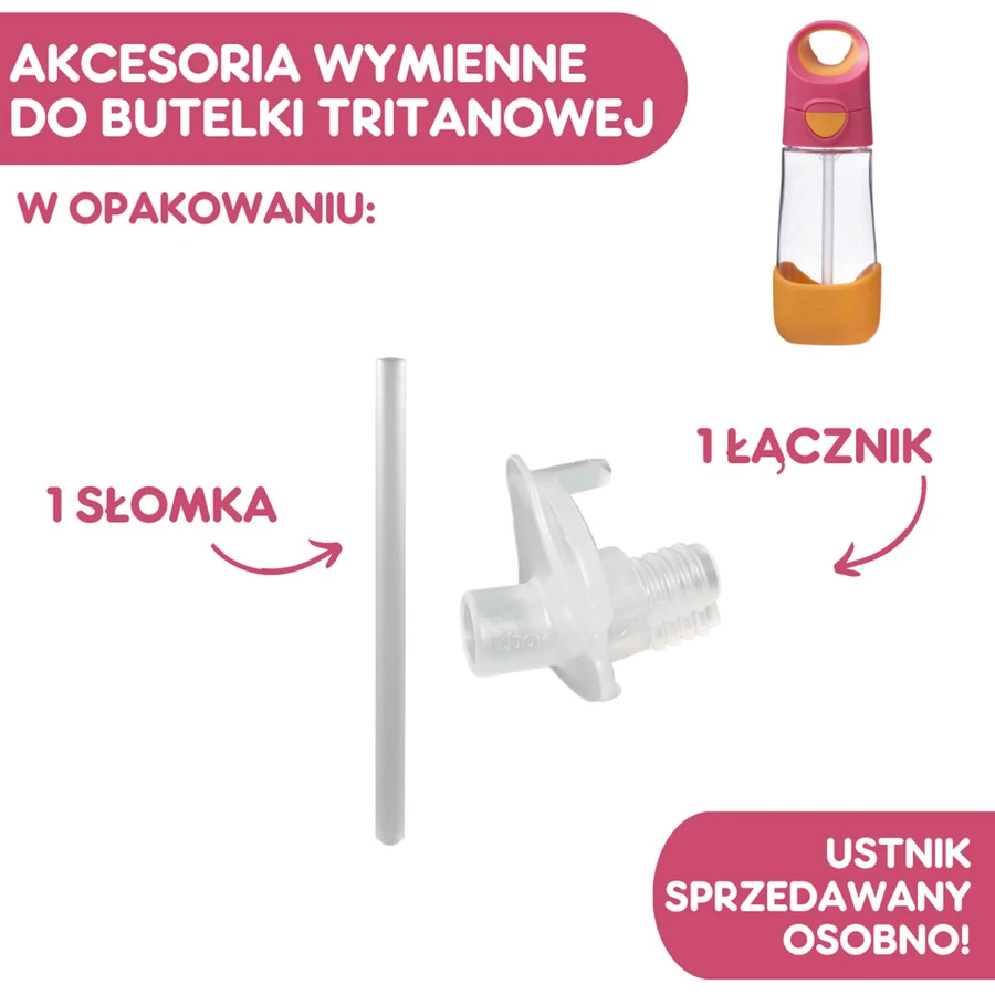 B.Box, straws with connector for tritan bottle, 450 ml, 2 pieces
