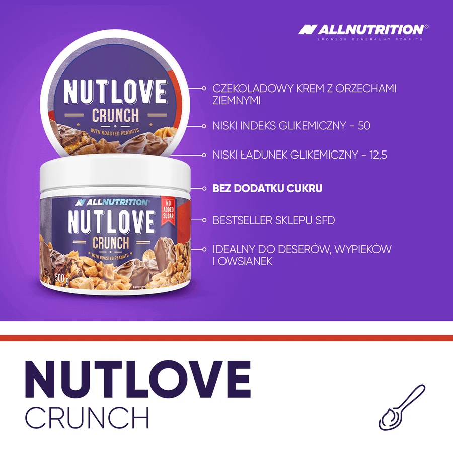 Allnutrition Nutlove Crunch, milk and nut cream, no sugar added, 500 g